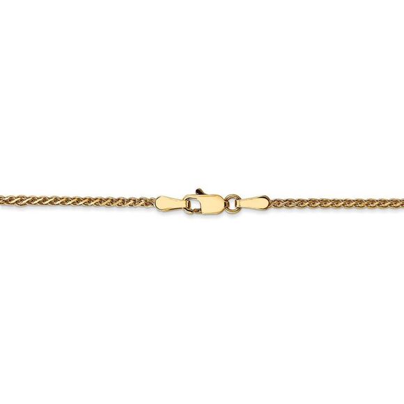 1.4mm 14k Yellow Gold Solid Diamond Cut Spiga Chain Necklace, 20 Inch - Picture 4 of 8